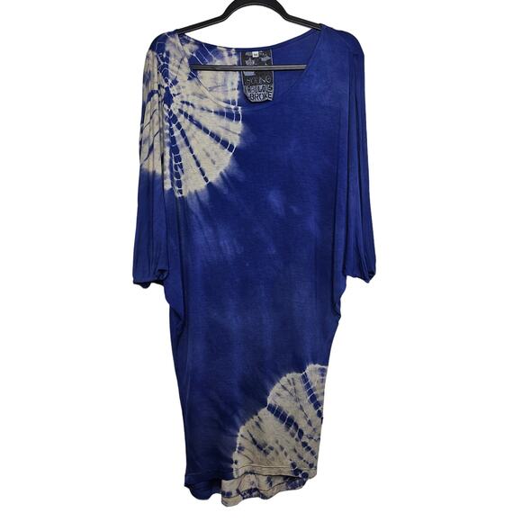 Young Fabulous & Broke Dresses & Skirts - Young Fabulous & Broke Blue Tie-Dye Dress Size XS Soft Modal Dolman Casual Beach